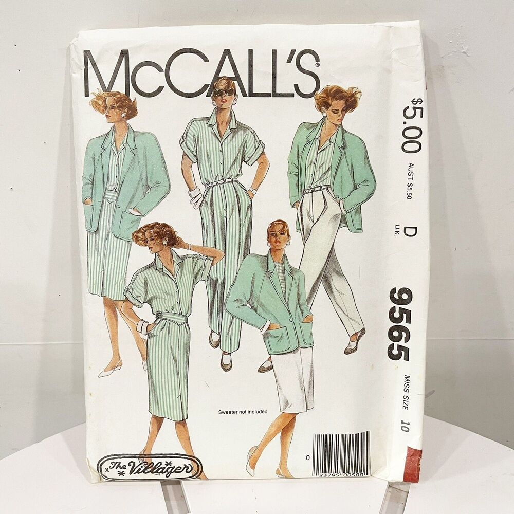 UNCUT Vintage McCall’s Sew Pattern 9565 Jacket Shirt Skirt‎ Pants Sz 10 Capsule